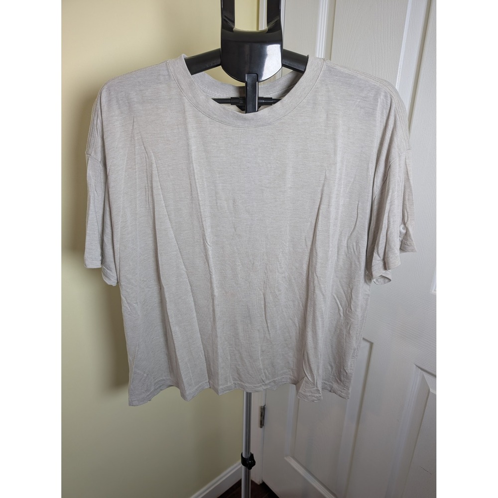Allbirds TrinoXO Tee Women XL Light Gray Merino Wool Lyocell Short Sleeve Shirt